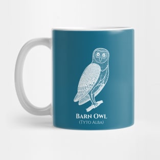 Barn Owl with Common and Scientific Names - bird lovers design Mug